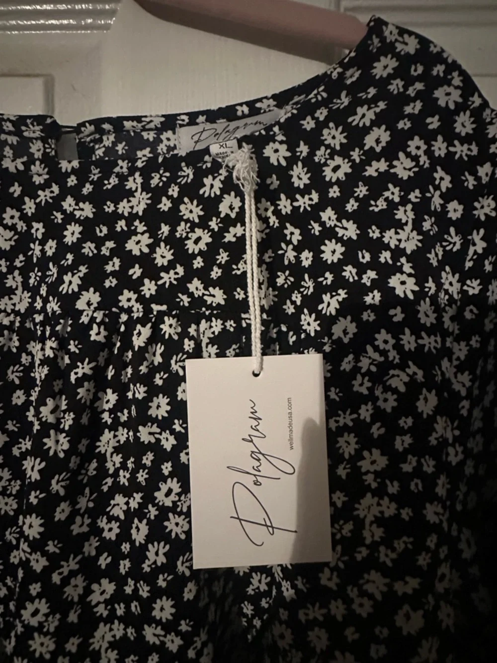 Polagram Black and White Floral Midi Dress - Picture 2 of 2